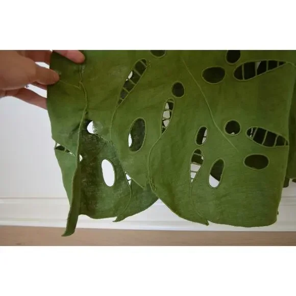 Farm Rio Green Monstera Embroidered Linen Midi Dress - Picture 5 of 8